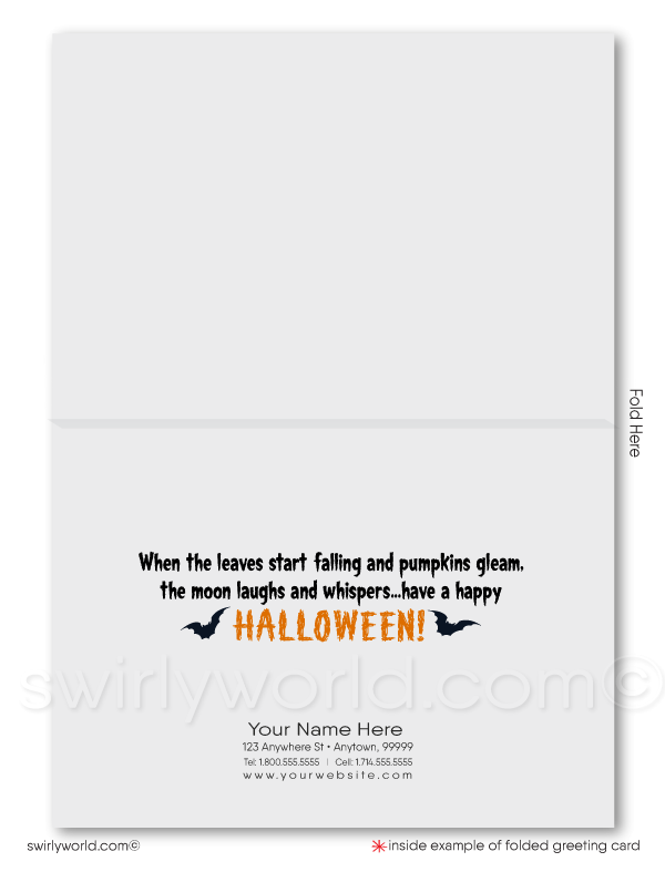 Unique Haunted House Business Customer Halloween Greeting Cards