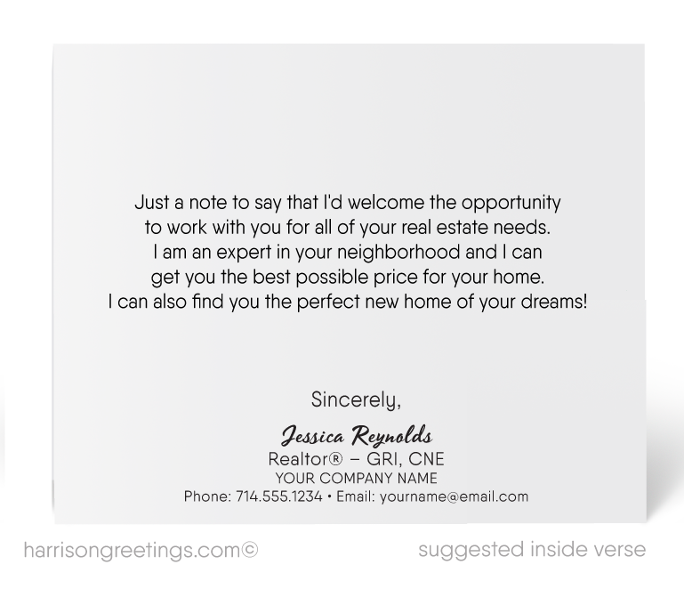 Suburban House Neighborhood Note Cards for Realtors to Prospect New Clients