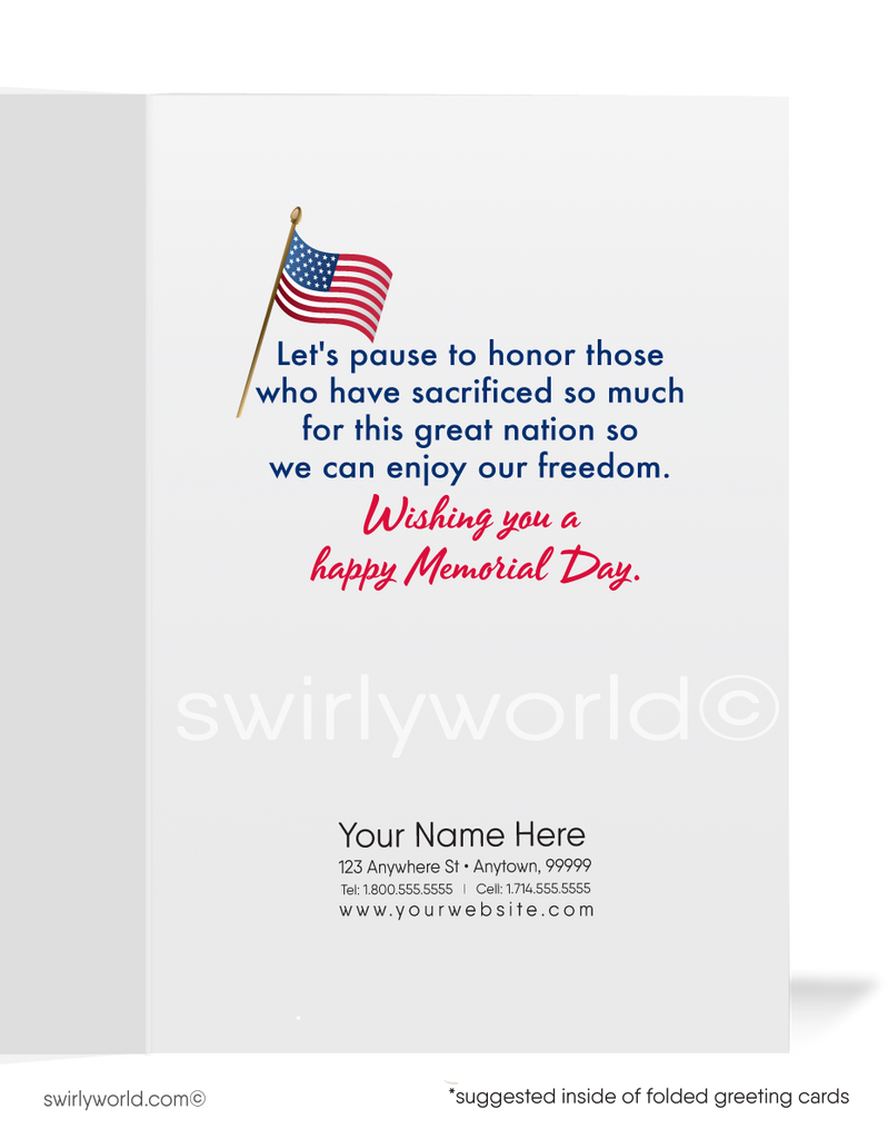 Remember Those Who Served Happy Memorial Day Cards