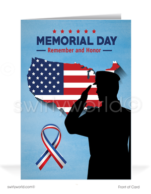 Patriotic American Veterans Memorial Day Cards for Business
