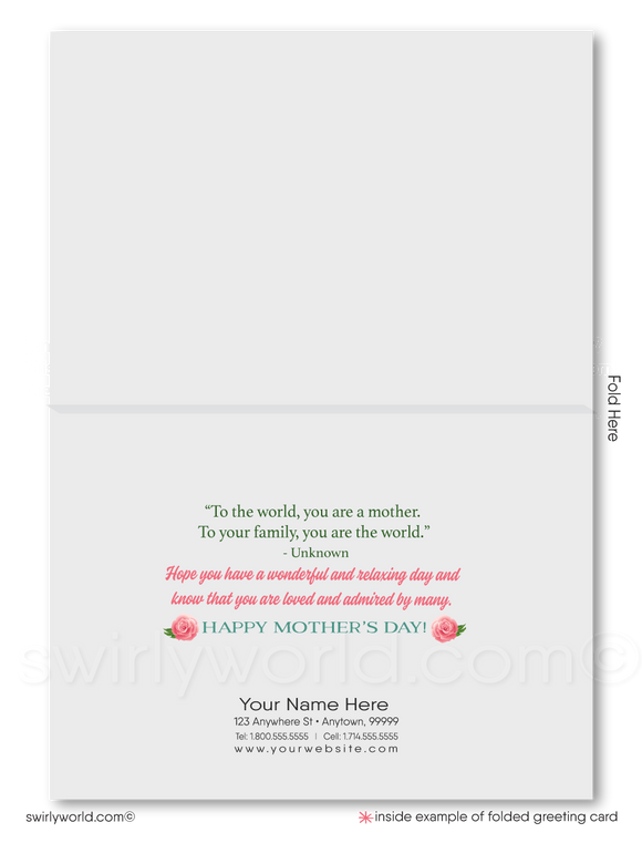 Business happy Mother's Day cards for customers and clients. Generic Mother's Day Cards for customers. Beautiful Mother's Day cards for mothers that are not your own.