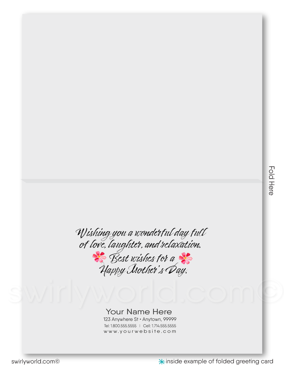 Floral Watercolor Business Happy Mother's Day Cards for Customers.