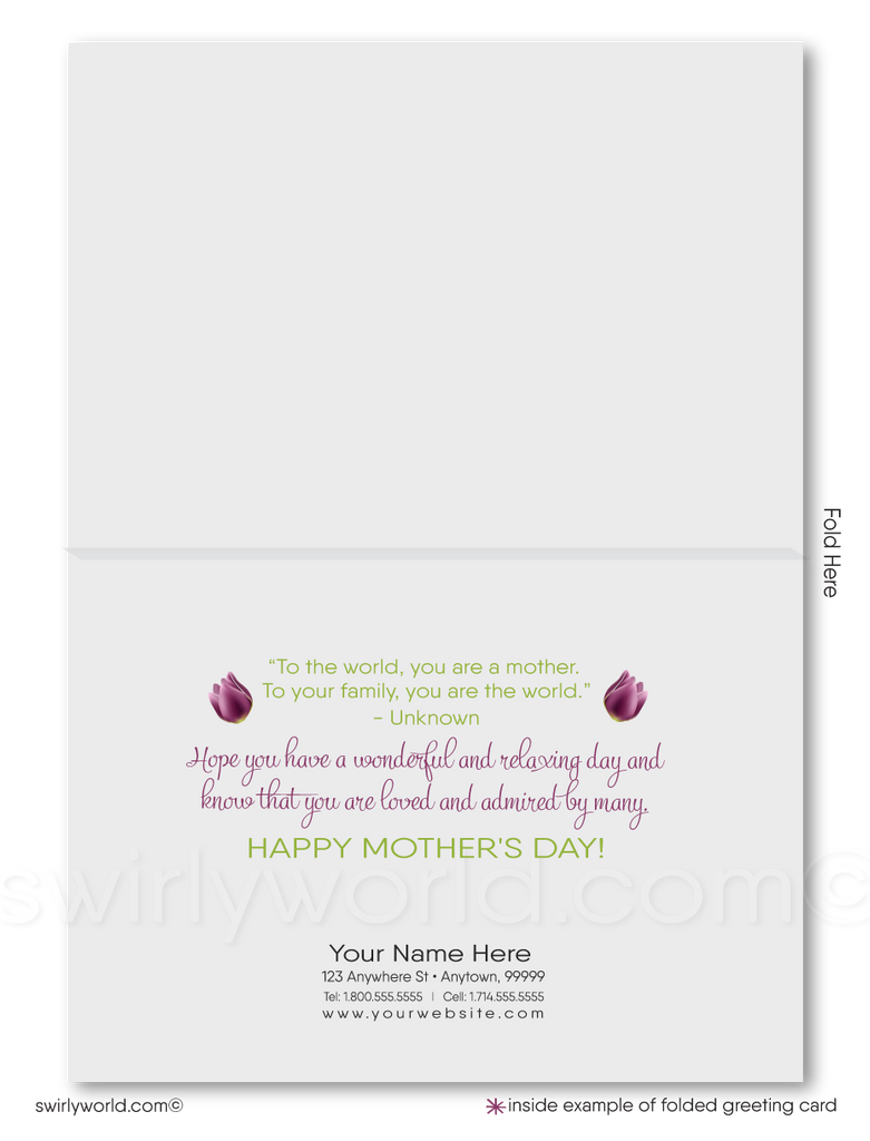 Rustic Purple Floral Business Happy Mother's Day Cards