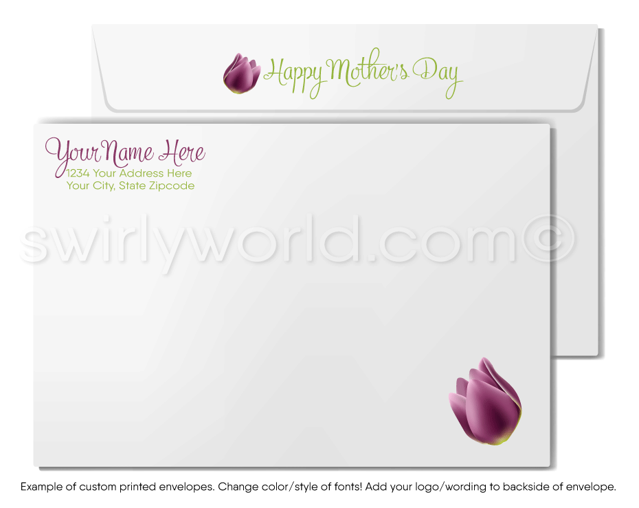 Rustic Purple Floral Business Happy Mother's Day Cards