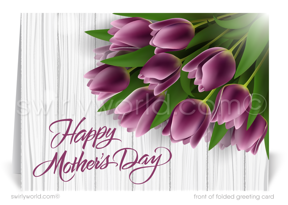Rustic Purple Floral Business Happy Mother's Day Cards