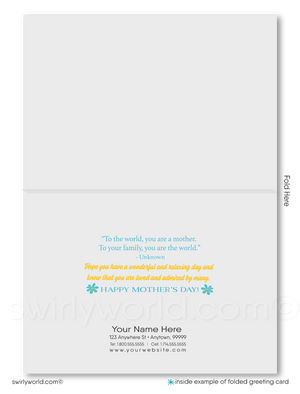 Retro Vintage Style Flower Pot Daisies Mother’s Day Cards with Elegant Calligraphy