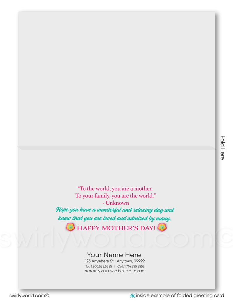 Elegant Vintage-Style Floral Happy Mother’s Day Greeting Cards with Custom Calligraphy