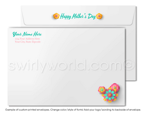 Elegant Vintage-Style Floral Happy Mother’s Day Greeting Cards with Custom Calligraphy