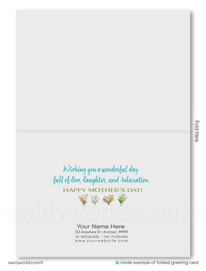 Elegant Vintage Watercolor Mother's Day Cards - Customizable for Business & Personal Use