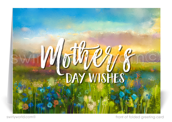 Beautiful watercolor business Mother's Day cards for clients and customers