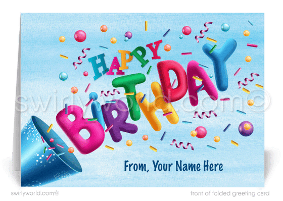 Corporate Company Business Professional Happy Birthday Cards for Customers.