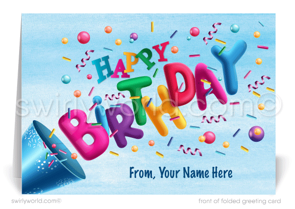 Corporate Company Business Professional Happy Birthday Cards for Customers.