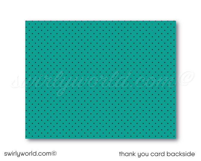 Retro rockabilly 1950s vintage pin-up girl bowling 40th birthday party invitations; digital invitation, thank you, & envelope design.