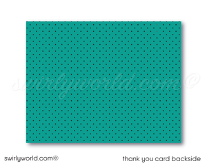 Retro rockabilly 1950s vintage pin-up girl bowling 40th birthday party invitations; digital invitation, thank you, & envelope design.