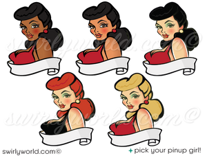 Step into the retro-chic world of 1950s rockabilly Pin-Up Girl glamour with our exclusive invitation and thank you card design set, perfect for a 40th birthday bowling bash featuring a sexy pinup girl!