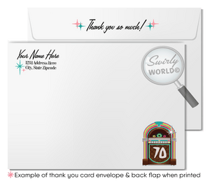 Retro rockabilly vintage Pink Ladies Grease themed pink and aqua blue sock hop 1950s poodle skirt birthday; digital invitation and thank you card download bundle.