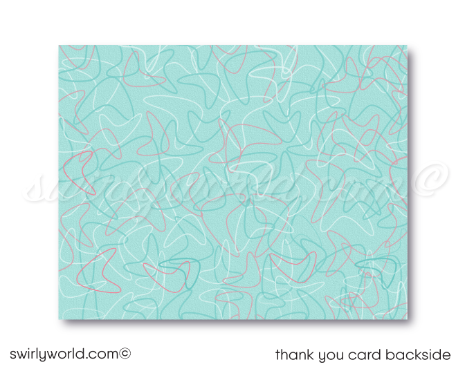 Retro Rockabilly 1950s Birthday Party Invitation Set - Poodle Skirt Sock Hop