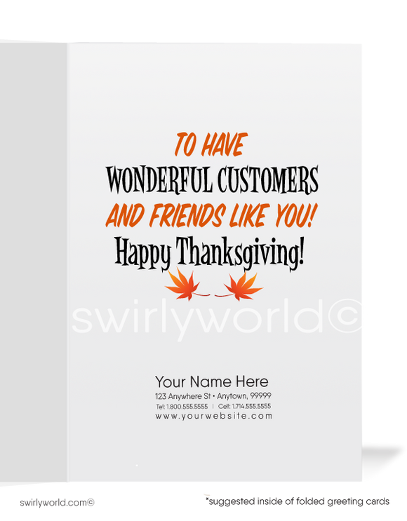Cheerful Turkey Delight: Business Thanksgiving Greeting Cards for Clients with a Humorous Touch