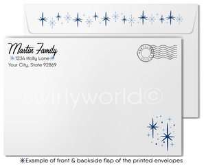 Retro Vintage Watercolor Holiday Christmas Cards