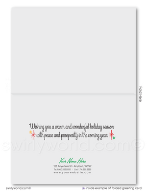 1950's Retro Mid-Century Style Vintage Merry Christmas Holiday Greeting Cards