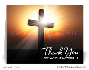 Thank You For Worshiping With Us Welcome Visitors Note Cards