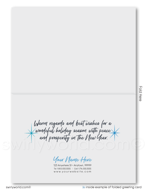 Rustic Noel Barn Watercolor Nature Holiday Greeting Cards for Customers