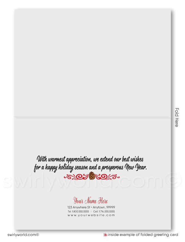 Traditional Business Season's Greetings Christmas Holiday Cards for Clients