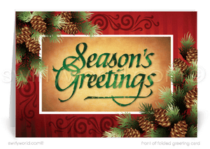 Traditional Business Season's Greetings Christmas Holiday Cards for Clients