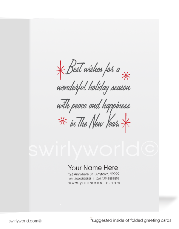 Celebrate the season with our vintage mid-century "Season's Greetings" card featuring a retro atomic Santa in bold geometric design. Customizable and premium quality!