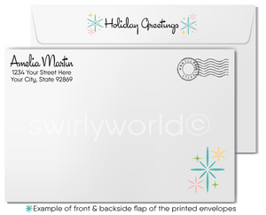 1950s-60s Atomic Mid-Century Modern Scandinavian Style Christmas Holiday Card