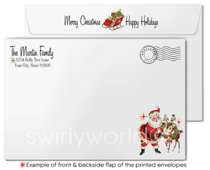 Retro Modern Vintage Merry Christmas Business Holiday Greeting Cards for Clients