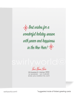 1950s Atomic Mid Century Modern Vintage Santa Claus Christmas Holiday Cards