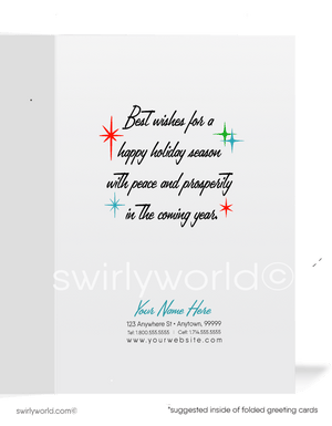 1950s Retro Mid-Century Modern Christmas House Realtor Holiday Cards