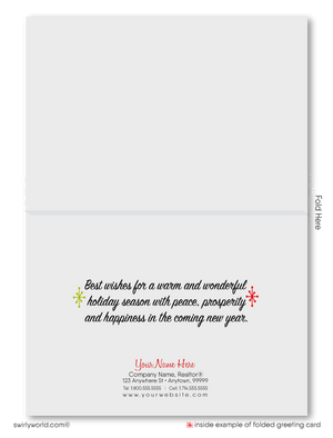 Retro Mid-Century Modern Christmas Neighborhood House Holiday Cards