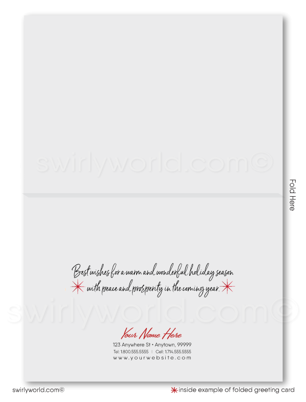 Retro Modern Whimsical Home Interior MCM Holiday Cards for Real Estate Agents