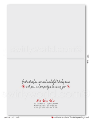 Retro Modern Whimsical Home Interior MCM Holiday Cards for Real Estate Agents