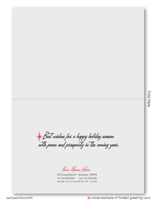 Explore our collection of vintage mid-century modern holiday cards, perfect for a retro and MCM-inspired Christmas. Our cards feature a unique atomic-style neighborhood with festive houses, offering Happy Holidays and Merry Christmas greetings tailored for Realtors. Embrace the charm of a diverse holiday with Black and Brown African American Santa Claus designs. Celebrate the season with style and nostalgia!