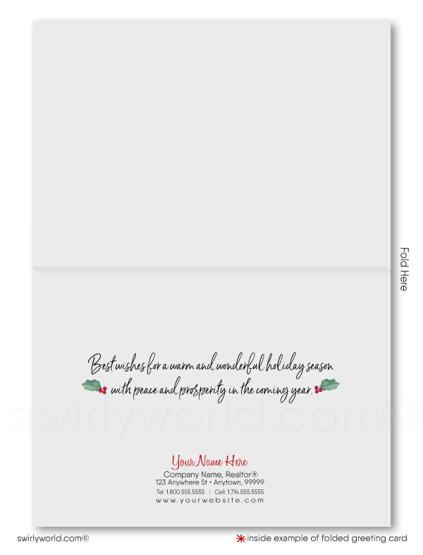 Retro Modern Whimsical Home Interior Holiday Cards for Real Estate Agents