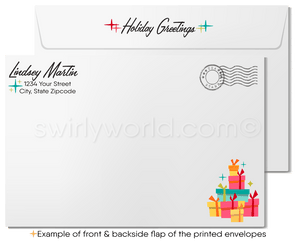 Mid-Century Retro Modern Home Interior Realtor Holiday Christmas Cards