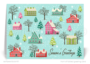 atomic retro mid-century modern holiday Christmas greeting cards