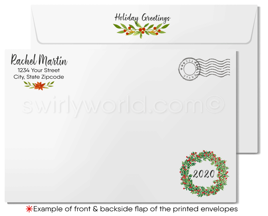 Cute Holiday Front Door Real Estate Christmas Realtor Greeting Cards