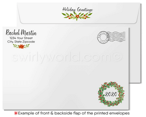 Cute Holiday Front Door Real Estate Christmas Realtor Greeting Cards