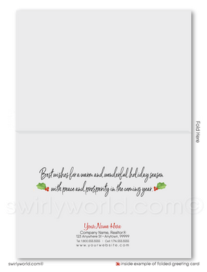Cute Holiday Front Door Real Estate Christmas Realtor Greeting Cards