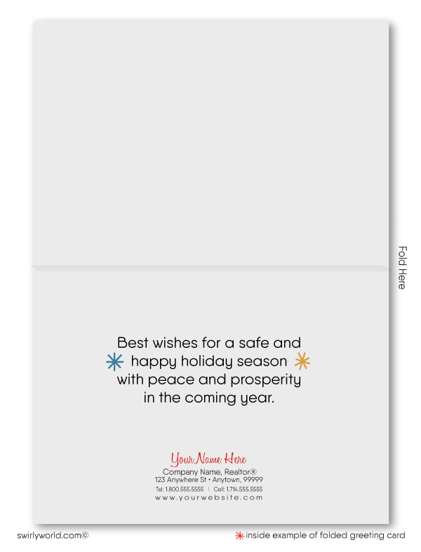 Desert Arizona Merry Christmas holiday greeting cards for clients from Realtors, Real Estate Agent.