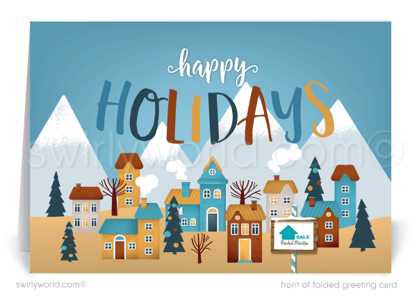 Desert Arizona Merry Christmas holiday greeting cards for clients from Realtors, Real Estate Agent.
