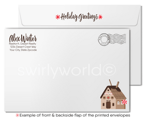 Ginger Bread House Neighborhood Happy Holidays Christmas Cards for Realtors® 