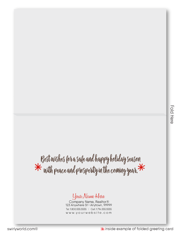 realtor gingerbread houses merry christmas cards for clients.