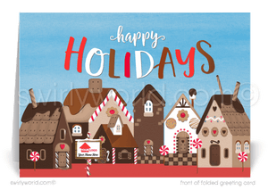 realtor gingerbread houses merry christmas cards for clients.