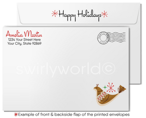 Retro Christmas Cards – Classic Mid Century Modern Style Holiday Cards with Customizable Text