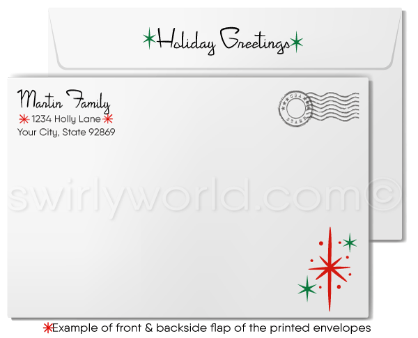Retro Mid-Century Modern Eichler MCM House Vintage Christmas Holiday Cards